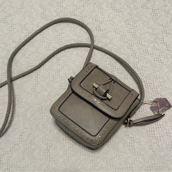 Taupe Studded Crossbody Bag NWT - Picture 4 of 6